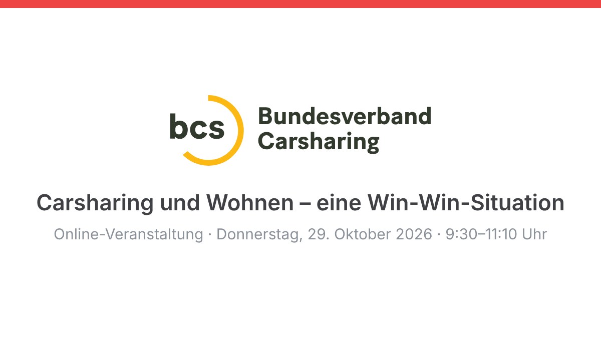 Online-Veranstaltung: Carsharing und Wohnen – eine Win-Win-Situation